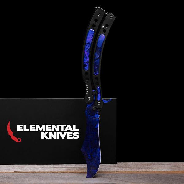 Real Black Pearl Folding Butterfly Elemental Knives – Elemental